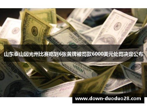 山东泰山因光州比赛吃到6张黄牌被罚款6000美元处罚决定公布 山东泰山因光州比赛吃到6张黄牌被罚款6000美元处罚决定公布